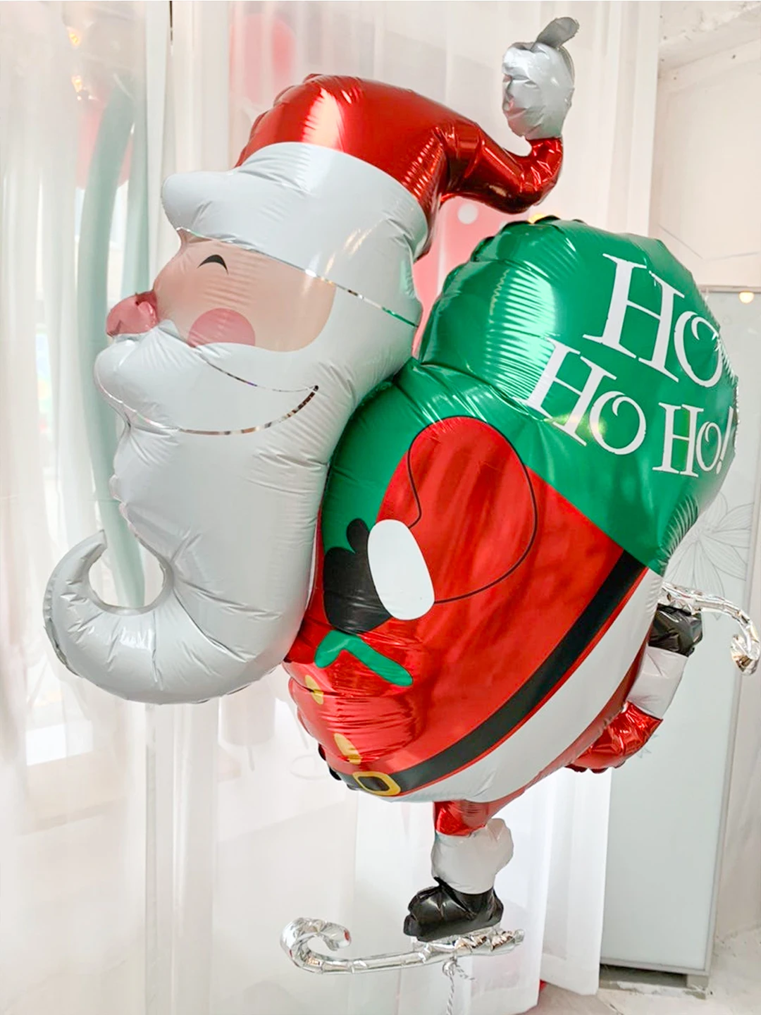 1pc Ski Backpack Santa Claus Balloon, Christmas Decoration, New Year, Birthday, Winter Theme Family Party Supplies