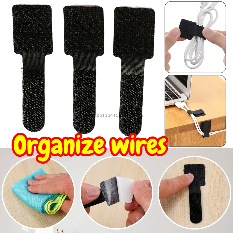 

New Reusable Cable Ties Velcro Ties Self-Adhesive Power Cord Cable Holder Adjustable Cord Storage Desktop Organiser Manager