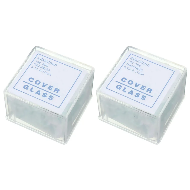 400 Uds. Cubiertas transparentes Coverslips 22X22mm para microscopio