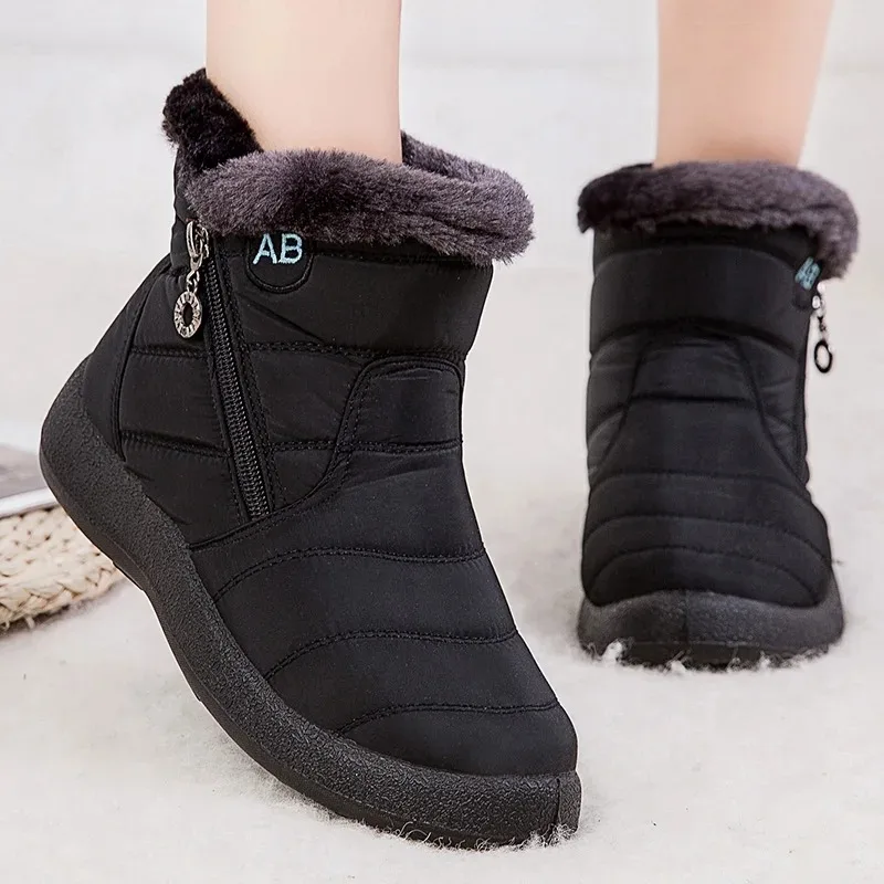 New Womens Snow Boots Quality Plush Keep Warm Snow Boots Comfort Non Slip Cotton Shoes for Woman Fashion Casual Boot Botas Mujer