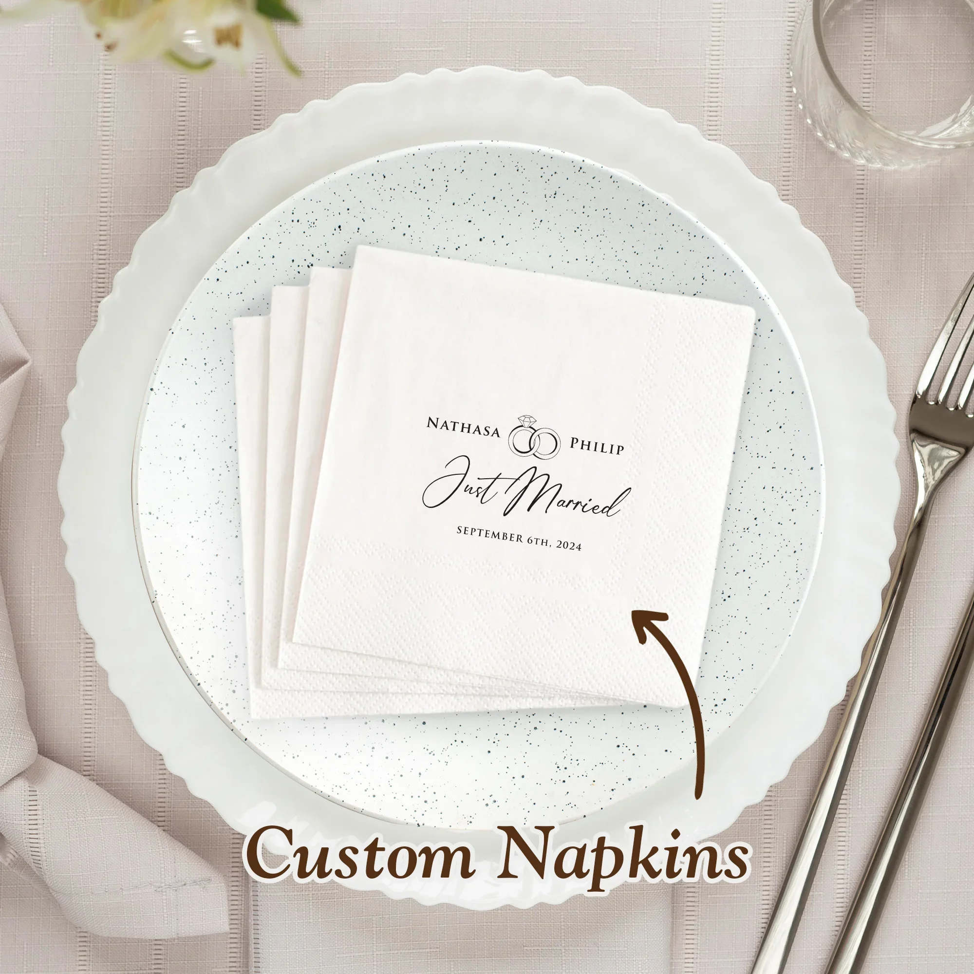 Personalized Paper Napkins for Wedding Custom Napkins of Your Text 50-500PCS Disposable Napkins for Cocktail Party Pet Party