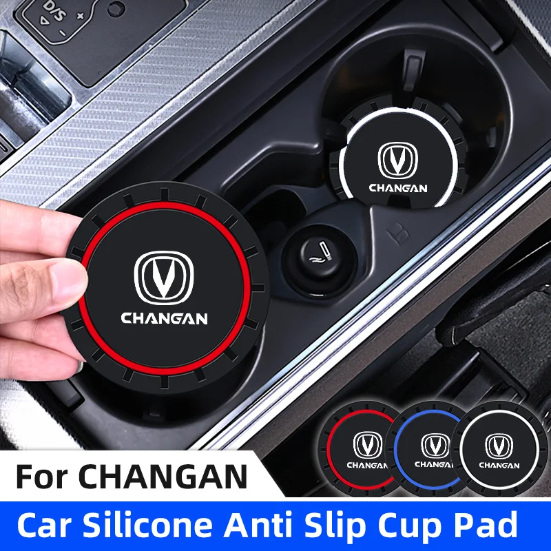 2pcs Car Cup Holder Anti Slip Insert Coasters Pads For Changan CS35 alsvi CS55 CS75 CS85 CS95 Auto Water Cup Holder Silicone Mat