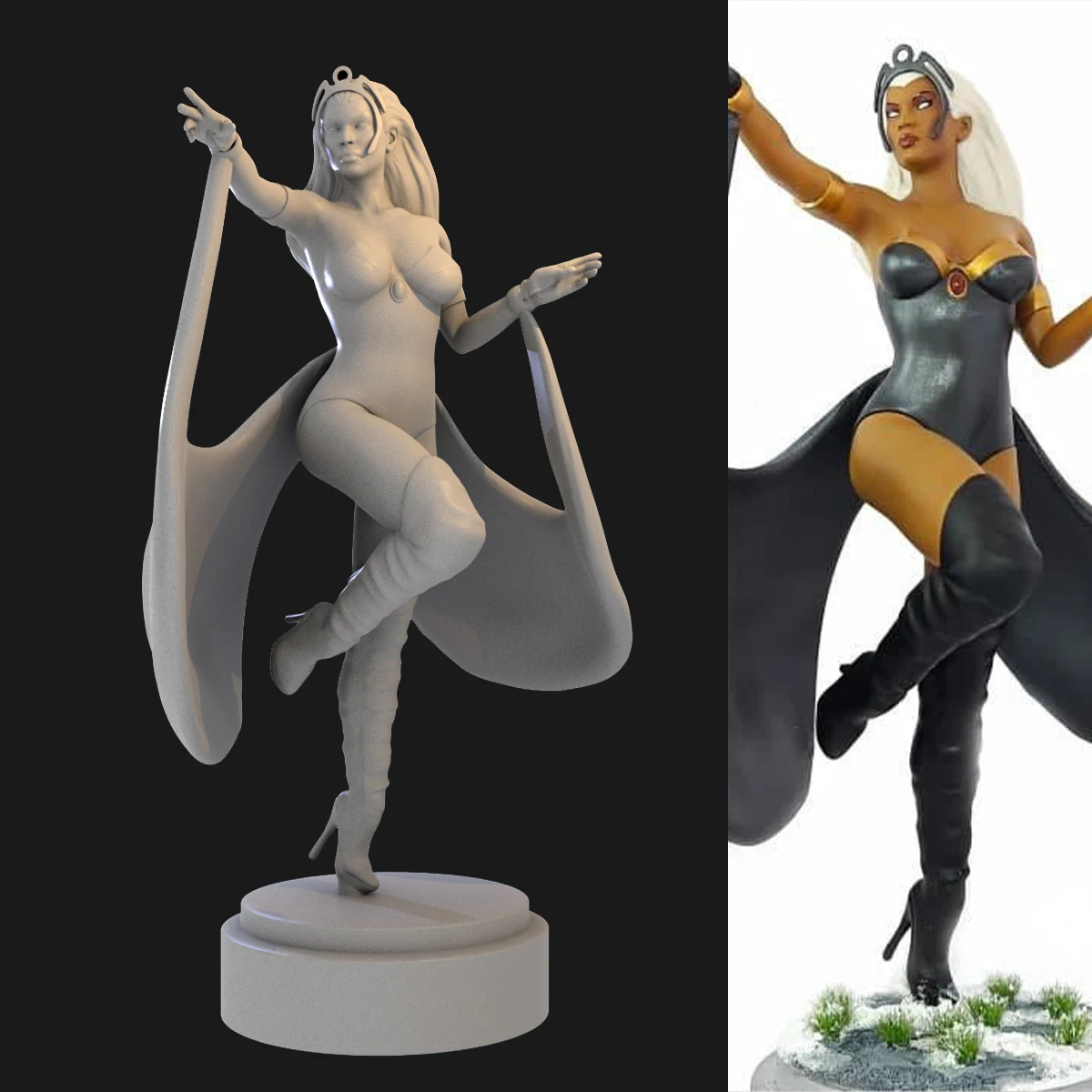 

1/24 Scale Die-casting Resin Figure Model Assembly Kit Character Model Storm Girl Unpainted And Needs To Be Assembled