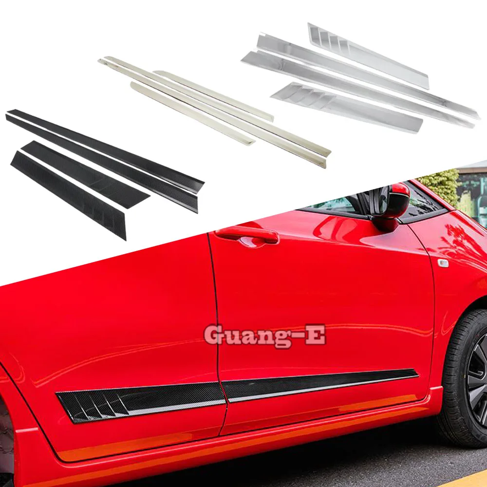 

Cover Detector ABS/Steel Side Door Body Trim Sticker Strips Molding Bumper Part 4PCs For Honda Fit Jazz 2020 2021 2022 2023 2024