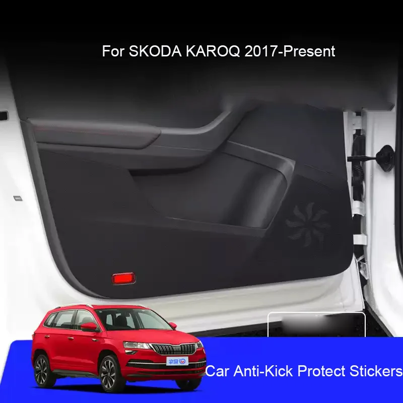 Car B-Pillar Door Anti-Kick Protect Pad For SKODA KODIAQ 2017-2024 Auto Trunk Anti-Dirty Scratch Resistant Exterior Accessory