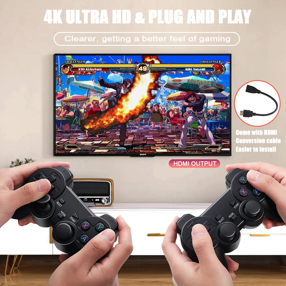 4k Game Stick gd10 128g 256g Spiele Retro-Spiele konsole HD-Videospiel konsole Wireless Controller für PSP PS1 Weihnachts geschenk