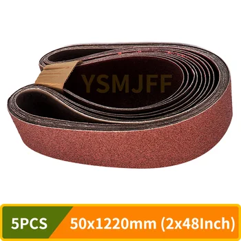 5PCS 1220*50mm Sanding Belts for 2'' * 48'' Belt Sander 40-1000 Assorted Grits Abrasive Belt for Woodworking and Metal Polishing