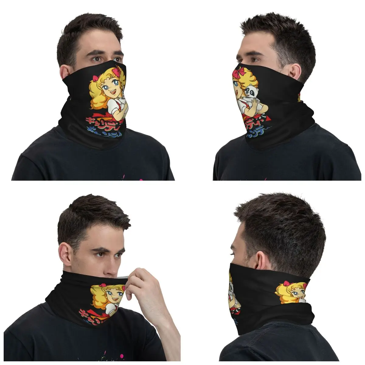 Custom Manga Candy Candy Winter Headband Neck Warmer Women Men Hiking Cycling Tube Scarf Cartoon Japan Anime Face Bandana Gaiter