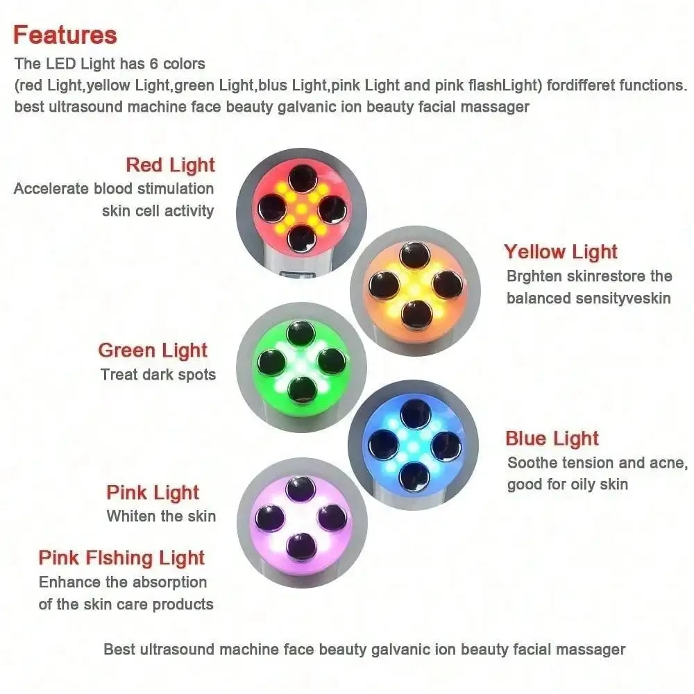 Dispositivo de belleza Facial Rf con tecnología de iones de luz Led para estiramiento de la piel, levantamiento, brillo, cuidado Personal del rostro en casa