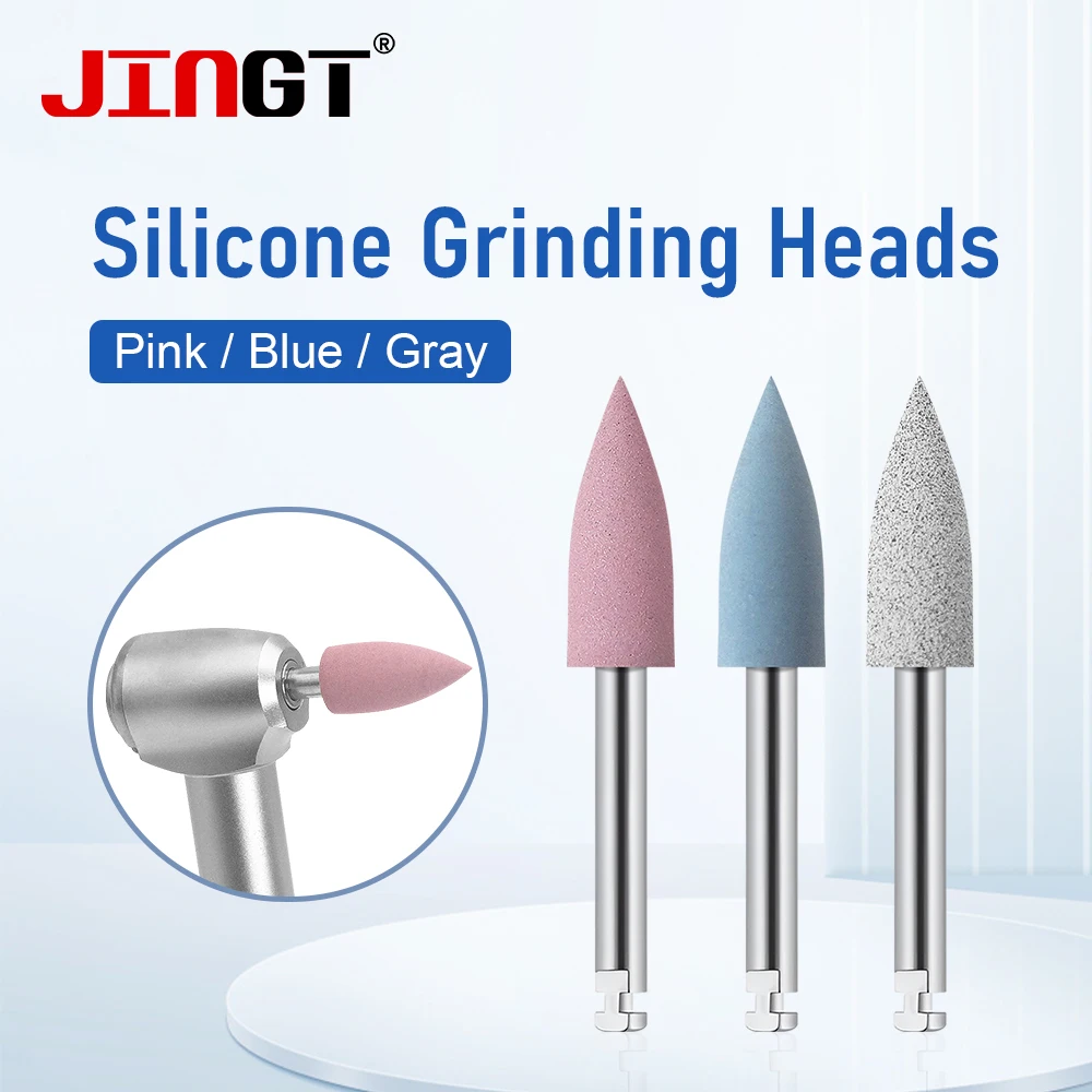 JINGT Dental Silicone Grinding set High Polishing Efficiency Compatible With Most Reduction Handpiece(12/10pcs Pink/Gray/Blue)