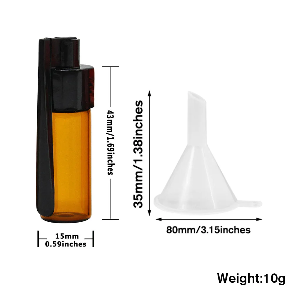 2/4 Stück 36 mm 51 mm Flaschenetui Glasflasche mit 1 Stück Funel Kunststoffabdeckung Aufbewahrungsflasche Wohnaccessoires Cooles Gadget für Männer – Detail 2