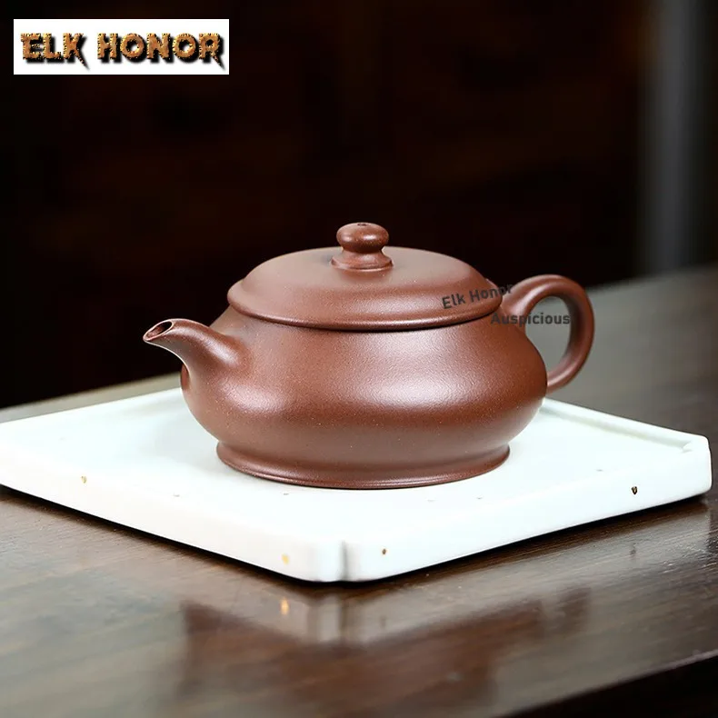 

210 мл элегантные фиолетовые глиняные чайники Исин, горшок ручной работы, чайник из необработанной руды, фиолетовая грязь, китайский чайный сервиз Цзыша, чайные предметы, ремесло