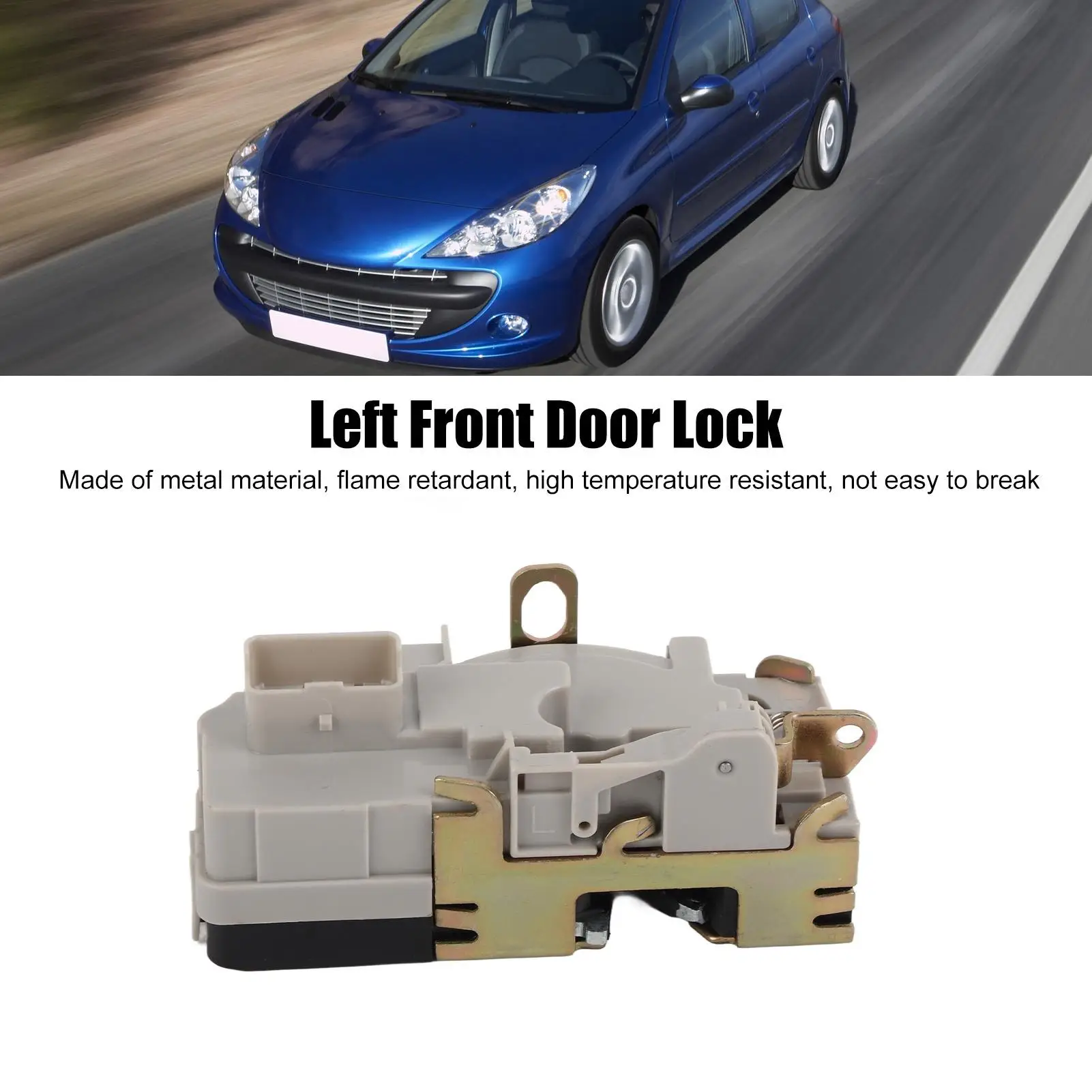 Left Front Door Lock Durable Perfect Fit Anti Aging High Accuracy Door Lock Assembly 4434056 for 206 Hatchback Saloon SW for cc