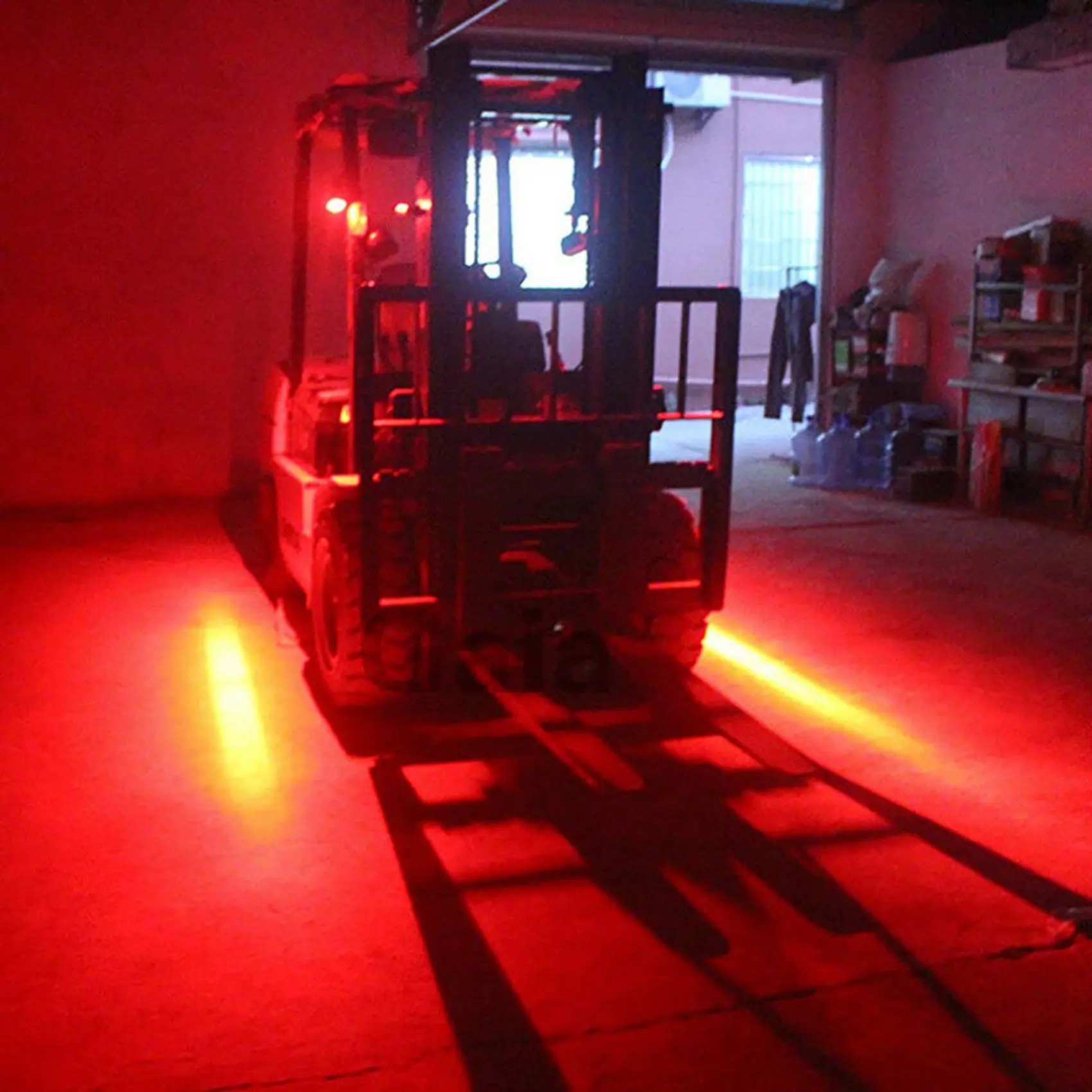 

A48P-4 Inch 30W Red Line LED Forklift Truck Car Warning Lamp Safety Working Light Bar Warehouse Danger Area Light (5Pcs)