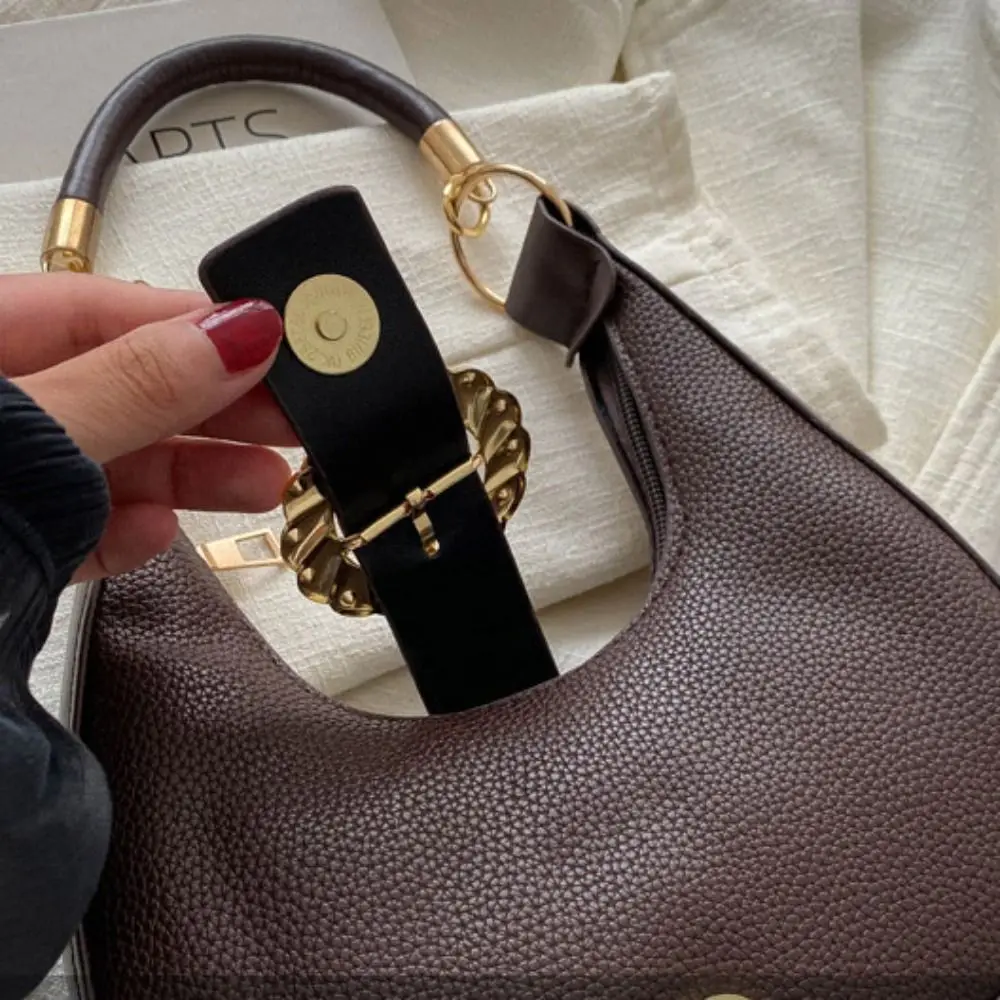 Большая вместительная сумка-хобо с металлической пряжкой, универсальная простая сумка в корейском стиле, сумка для телефона, сумка для хранения, квадратная большая сумка