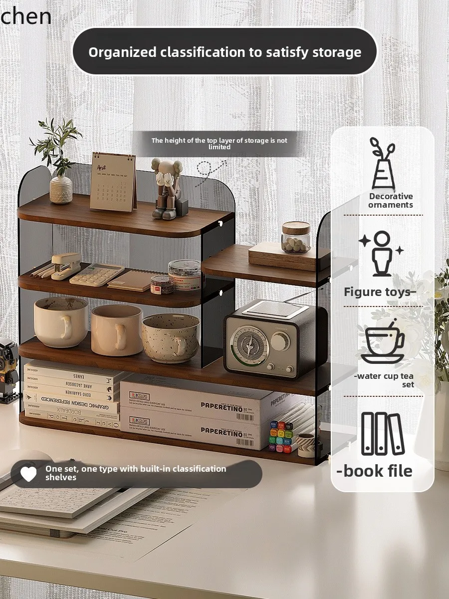 YXY Desktop Storage Rack Kitchen Dining Table Countertop Sideboard Tea Cup Tea Set Storage Cabinet Acrylic Bookshelf