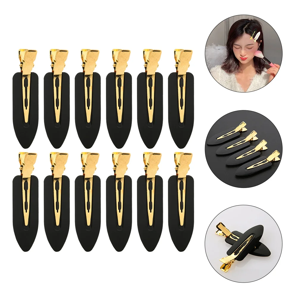 

12 Pcs No Crease Hair Clip Lightweight Resin Stainless Steel Hairpins For Women Bangs Sectioning Styling Hair Care Accessories