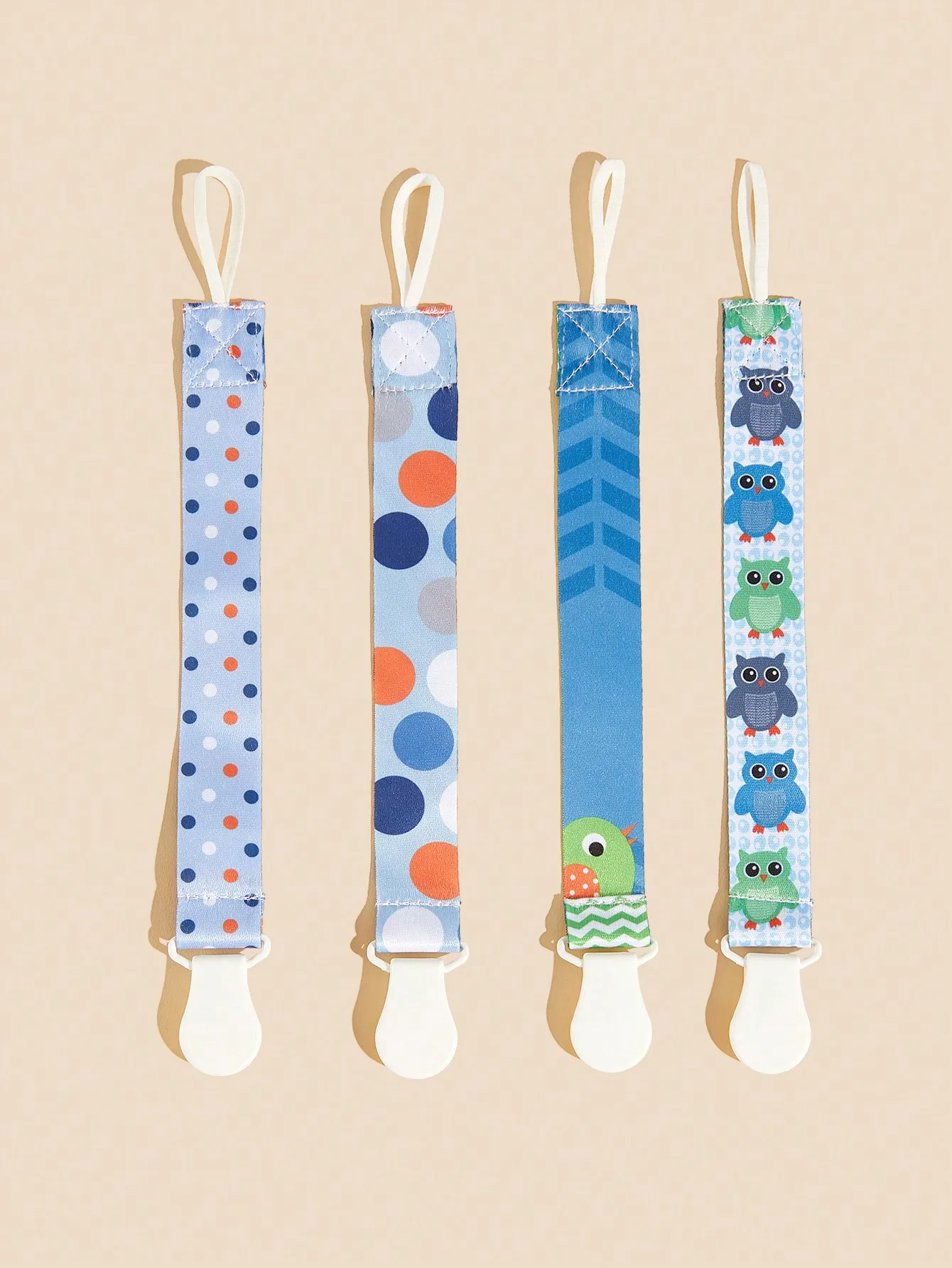 4Pcs/1pc Baby Pacifier Clips|Pacifier Chain Holder|Universal Soother Clips with Plastic Clasp for Easy Teething|Ideal Gift image 2