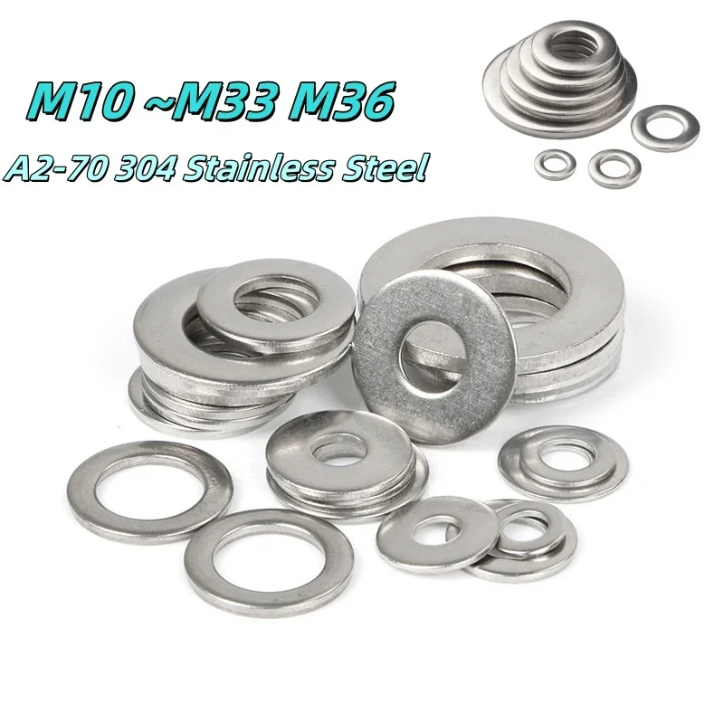 Washers 1-30pcs A2-70 304 Stainless Steel Flat Washer  Large Size Oversize Big Wider Flat Washer Plain M10 ~M20 M22 M24 M33 M36