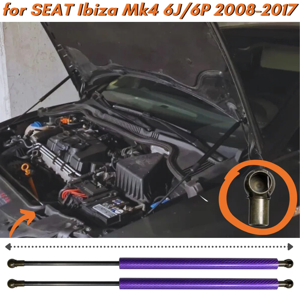 

Qty(2) Hood Struts for SEAT Ibiza Mk4 6J/6P 2008-2017 Front Bonnet Modify Gas Springs Shock Absorbers Lift Supports Dampers