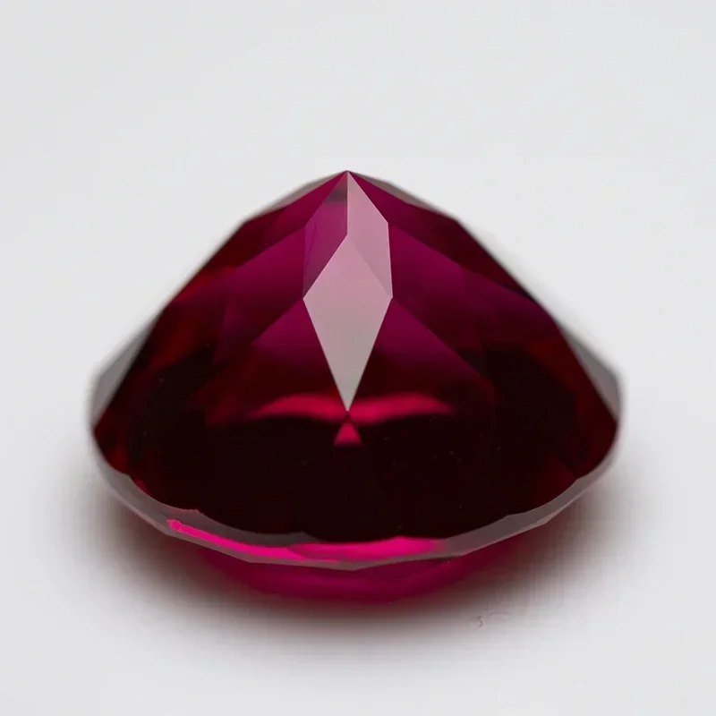 Lab Grown Ruby Round Shape Red Color Charm Beads For Diy Jewel Making Pendant Ring Materials Selectable AGL Certificate