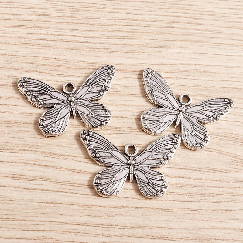 10pcs 30x19mm Cute Alloy Animal Butterfly Charms Pendants for Jewelry Making Necklaces Earrings Bracelets DIY Crafts Supplies