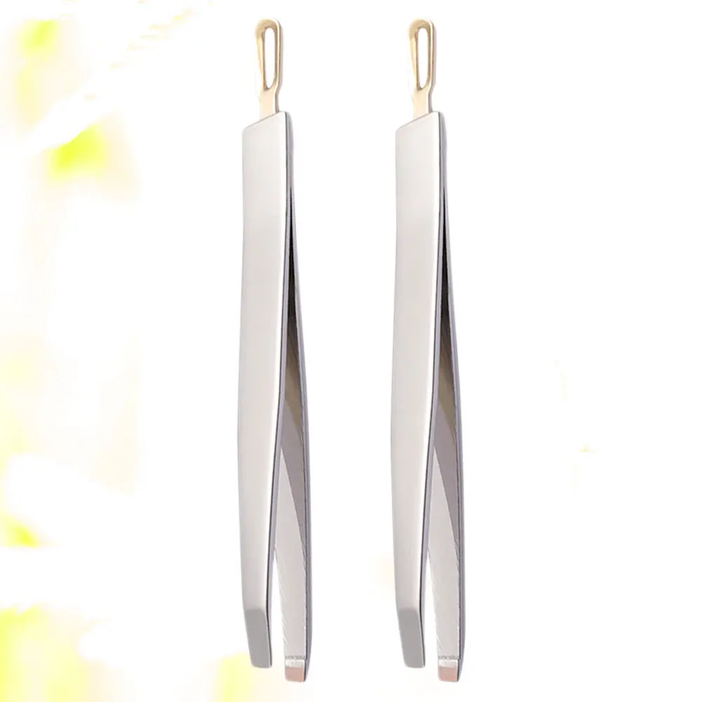 2 pçs pinças de cravo dupla utilização de aço inoxidável sobrancelha clippers aplicador de cílios postiços ferramenta de viagem leve