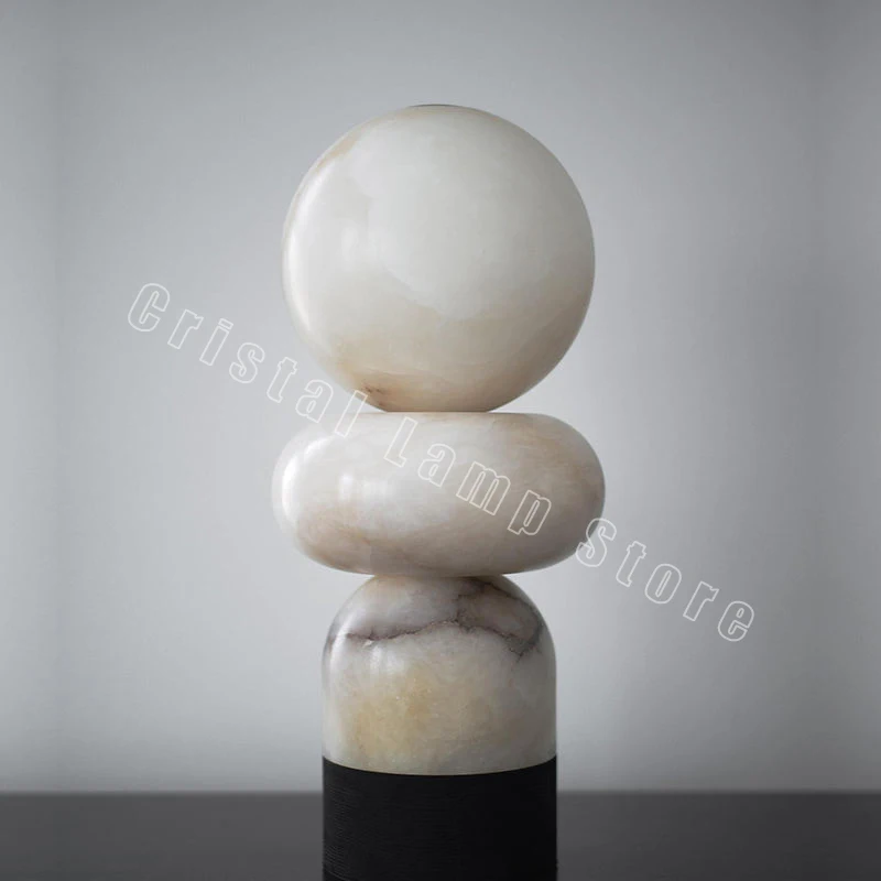 Modern Light Luxury Alabaster Abstract Totem Kitchen Living Room Bedroom Night Lighting Atmosphere Marble Decorative Desk Lamp