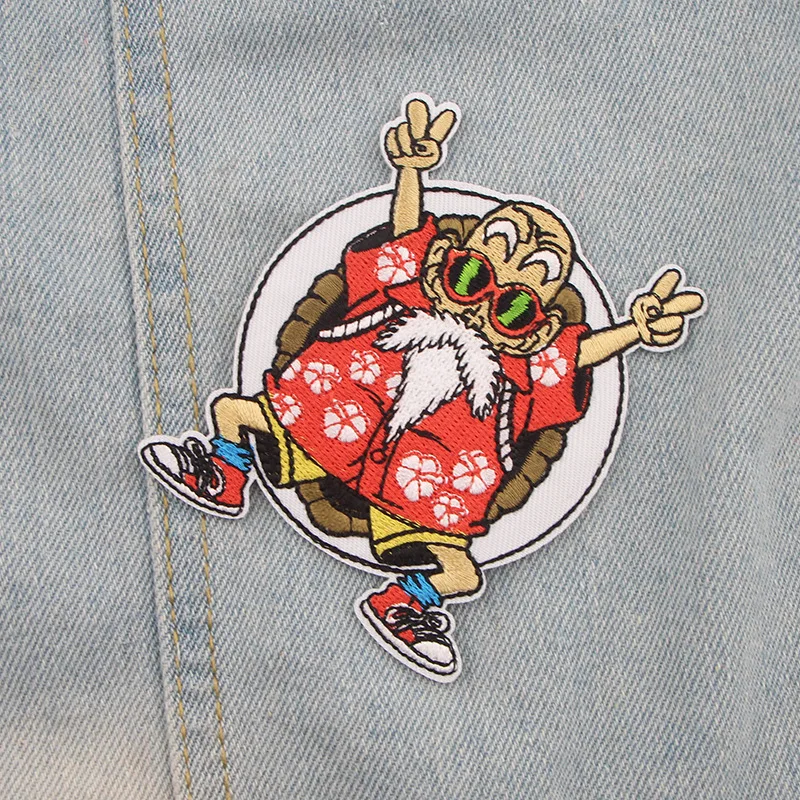 Nieuwe Anime Dragon Ball Patch Ijzer op Geborduurde Patches voor Kleding Master Roshi Goku Patches op Kleding Hippie Patch voor Doek