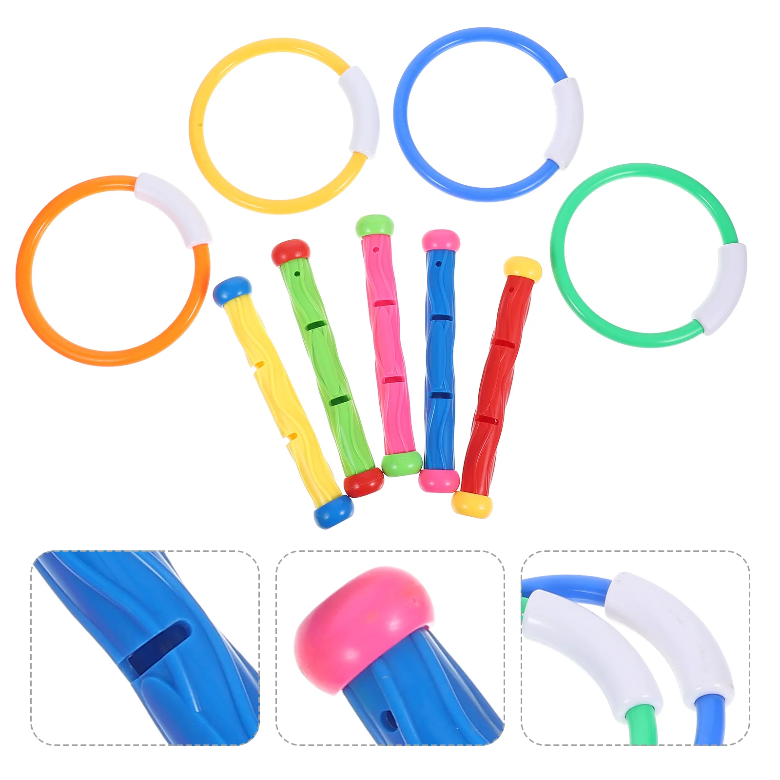 

9 Pcs Diving Play Set Rings for Toys Toddlers Age 3-5 Swimming Beach Dive Ages 8-12 Sticks Water