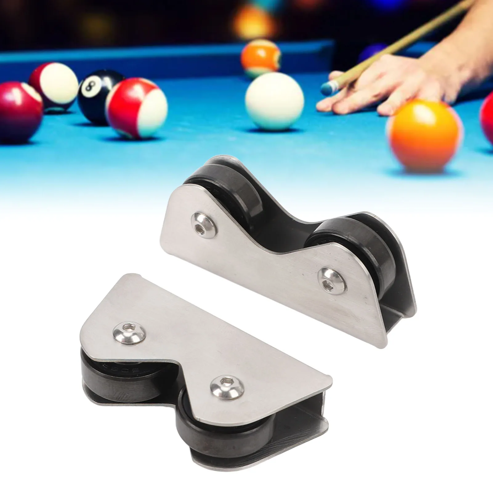 

Ролик для бильярдного кия Практичный детектор прямысти кия Компактный из нержавеющей стали с сумкой для хранения для бильярдных киев