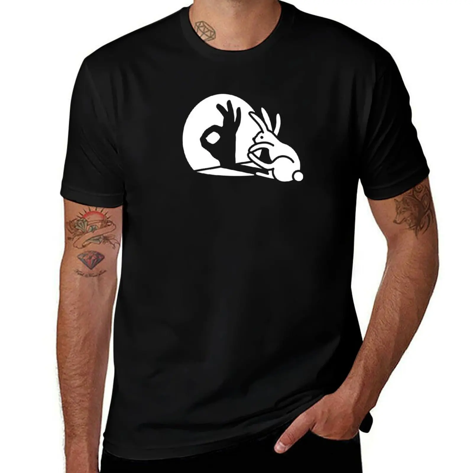 

summer man mens Rabbit OK man pico Italian graphic sign graphic bello shirts shirt t Okay shirt T-Shirt hand t t shadow