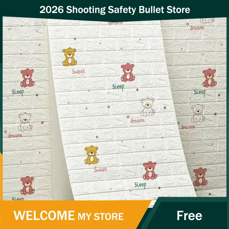 

DIY Cartoon Star 3D Wall Wallpaper Sticker brick Self Adhesive Balloon Sky Cloud Leaf Children Room Home Decor Soft Foam Prote