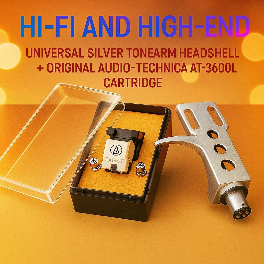 

Универсальный серебряный чехол на голову + оригинальный картридж Audio-Technica AT-3600L | Стилус Hi-Fi MM | Простая настройка для обновления проигрывателя