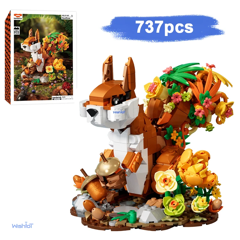 

Creative Squirrel Flower Animal 737PCS Building Blocks Desktop Ornament Idea Bricks DIY Assembly Toy Gifts for Kids Adults Teens