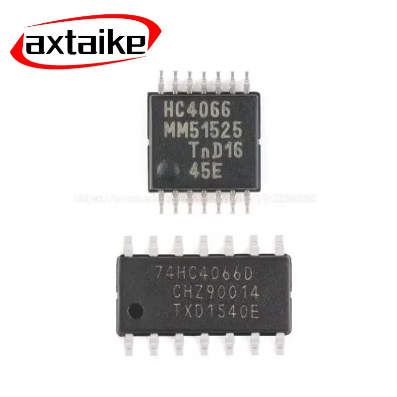 

10PCS 74HC4066D SN74HC4066DR SOIC-14 74HC4066PW MC74HC4066ADTR2G HC4066 TSSOP-14 SMD Quad single-pole single-throw analog switch