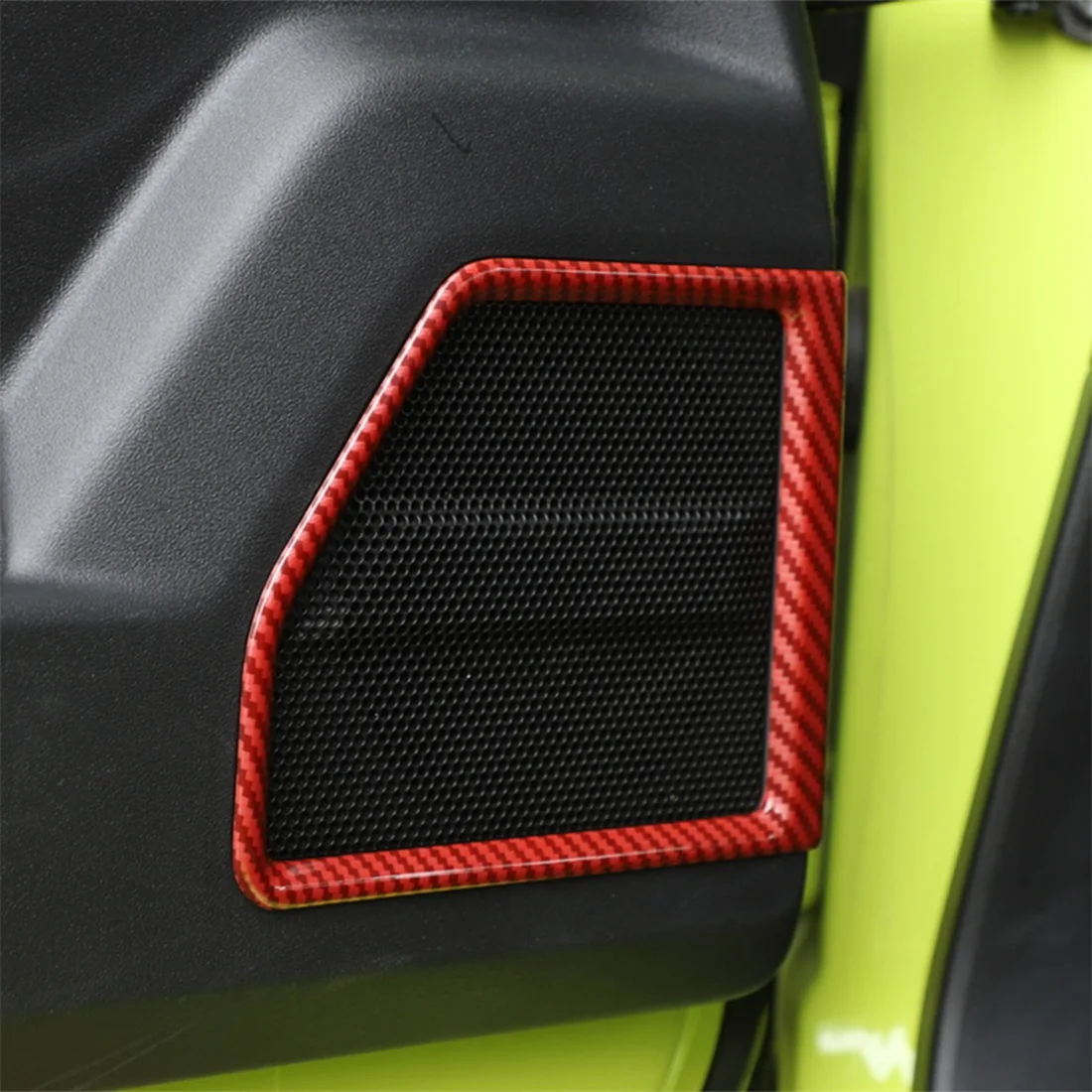 Door Loud Speaker Horn Decoration Trim Cover Decal Interor Accessories for Suzuki Jimny 2019-2022 , ABS Red Carbon