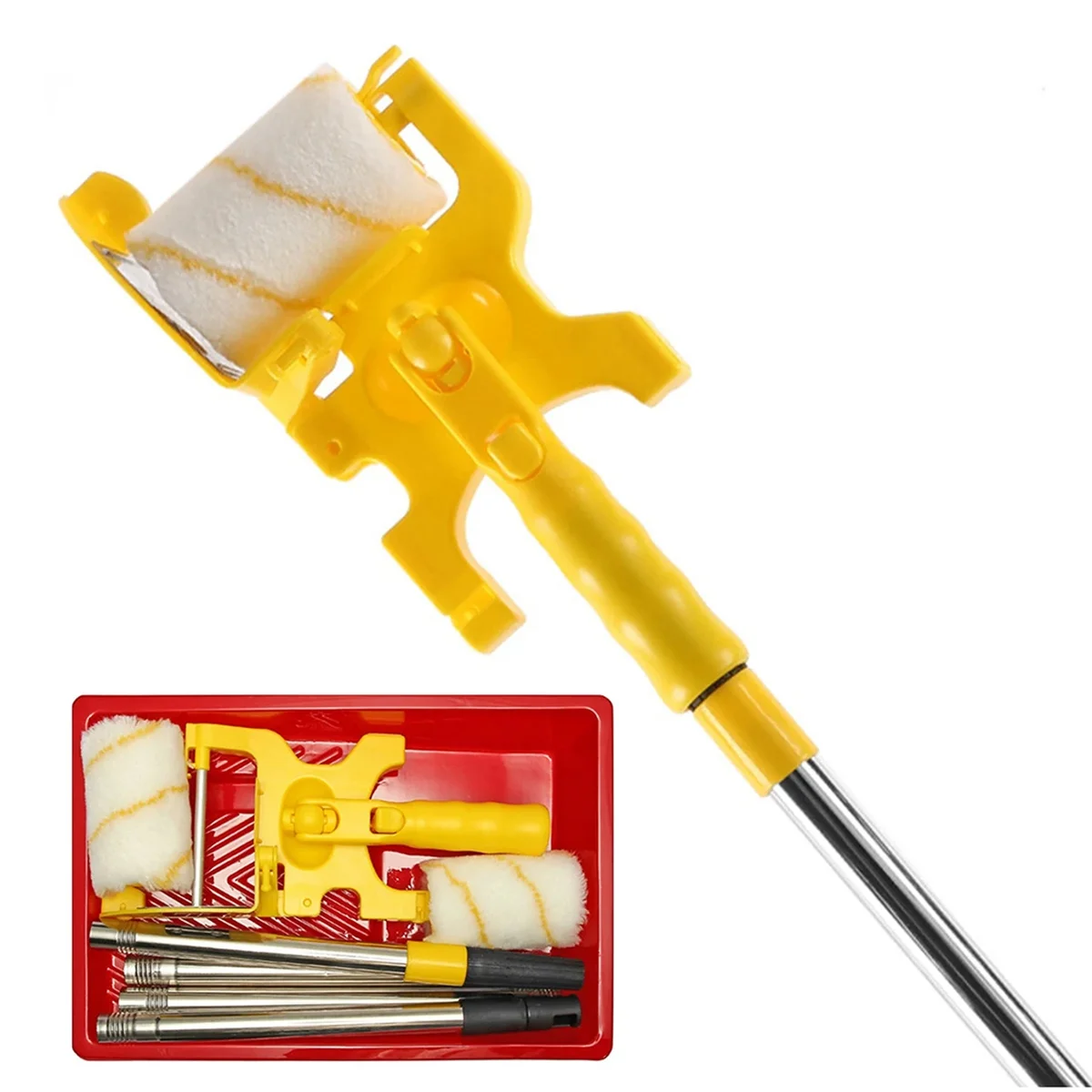 Long Handle Paint Roller Bursh Clean Cut Hand-Held Paint Edger Roller Clean-Cut for Home Room Wall Ceilings