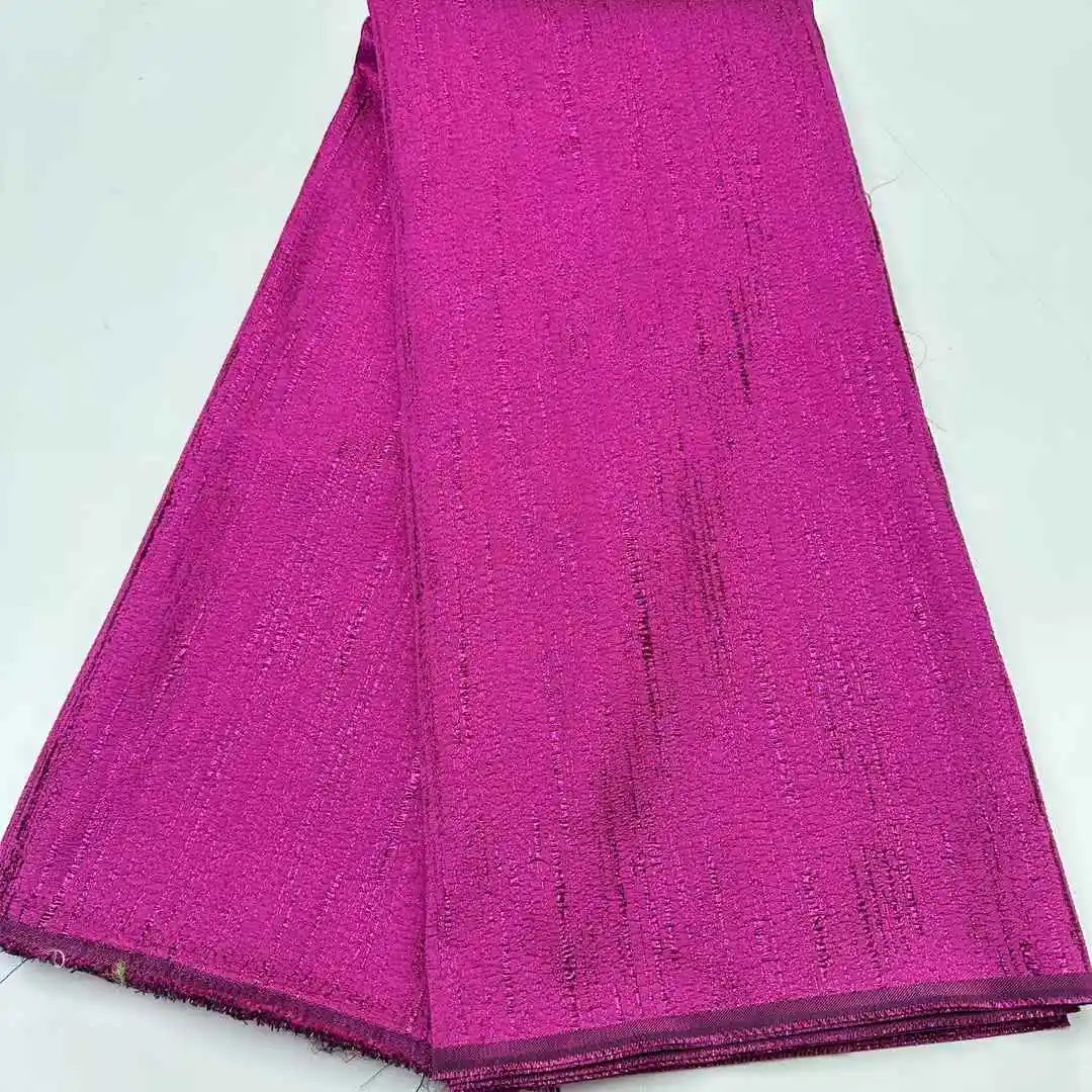 Tela de encaje Jacquard brocado africano 2025, encaje de alta calidad, 5 yardas, tela de encaje Jacquard dorado francés para vestido de fiesta de boda