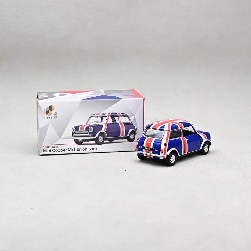 Tiny 1/50 Mini Cooper Mk1 Union Jack Alloy Toy Motor Vehicle Diecast Metal Model Gifts