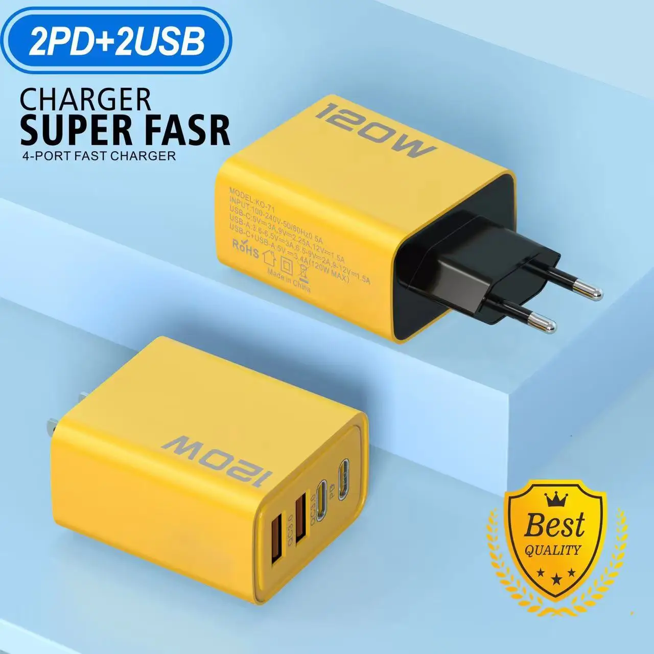Сетевое зарядное устройство 120 Вт с USB-портами и поддержкой быстрой зарядки