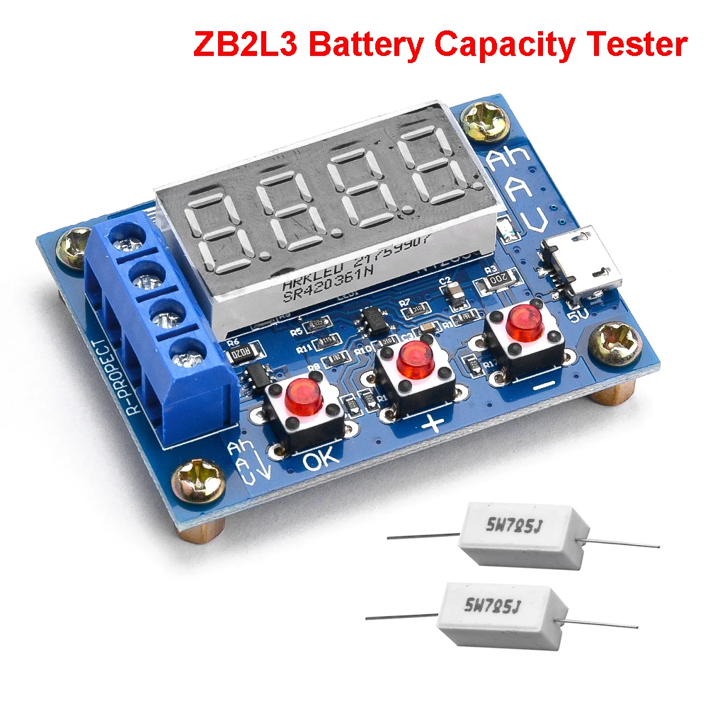 ZB2L3 Battery Capacity Tester LED Display 18650 Lithium Battery Power Supply Test Capacity Discharge Meter DC4.5-6V