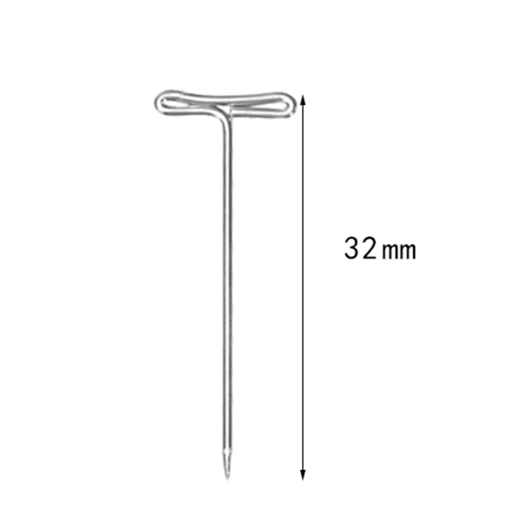 50Pcs 32Mm Stainless Steel T-Pins for Wigs Securing Fabric Cubicle Walls Display Boards Seamstresses Knitting Crafts