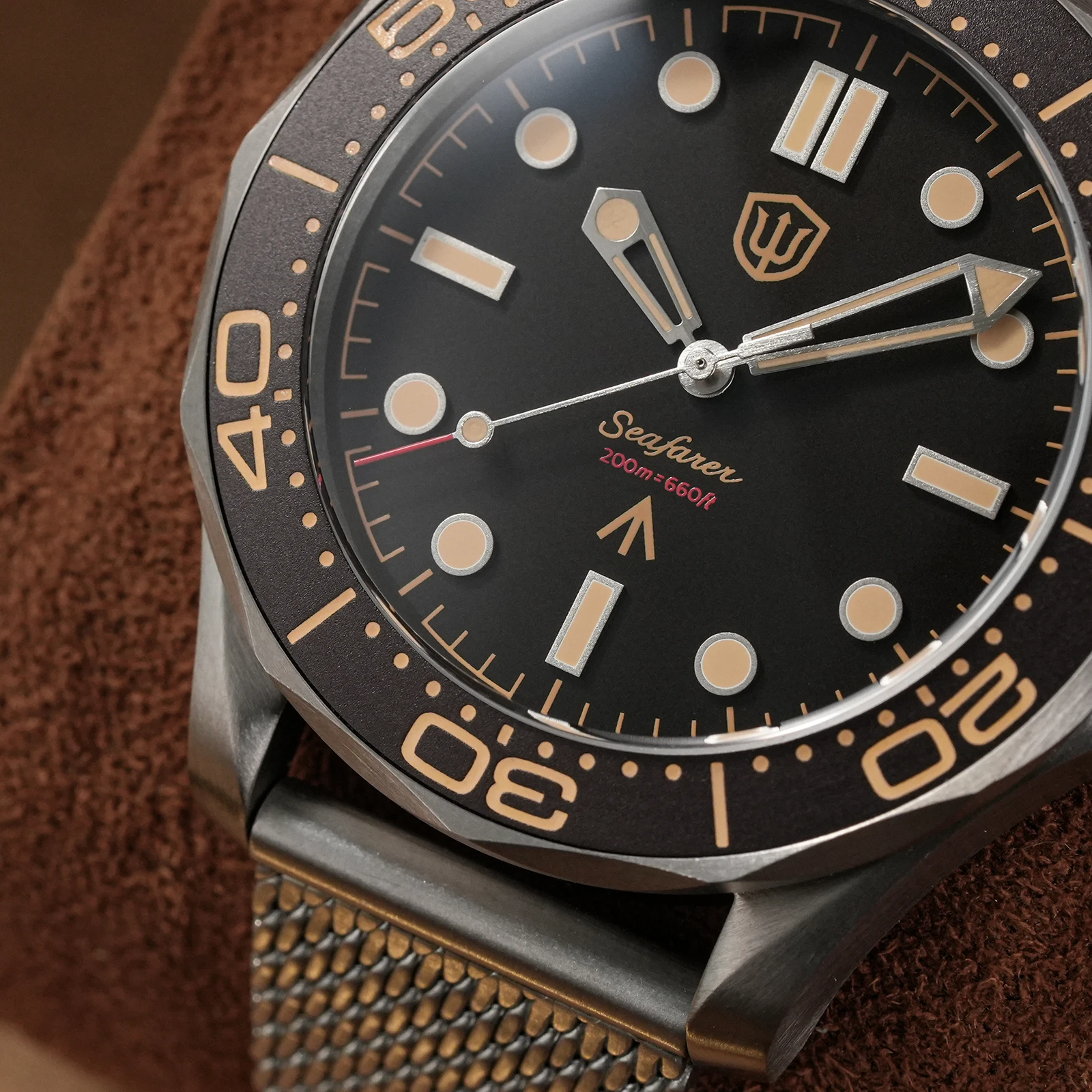 Watchdives Seafarer WD007Q V2 VH31 Titanium NTTD Dive Watch Sweep Second Quartz Movement Luminous Sapphire Waterproof Watches