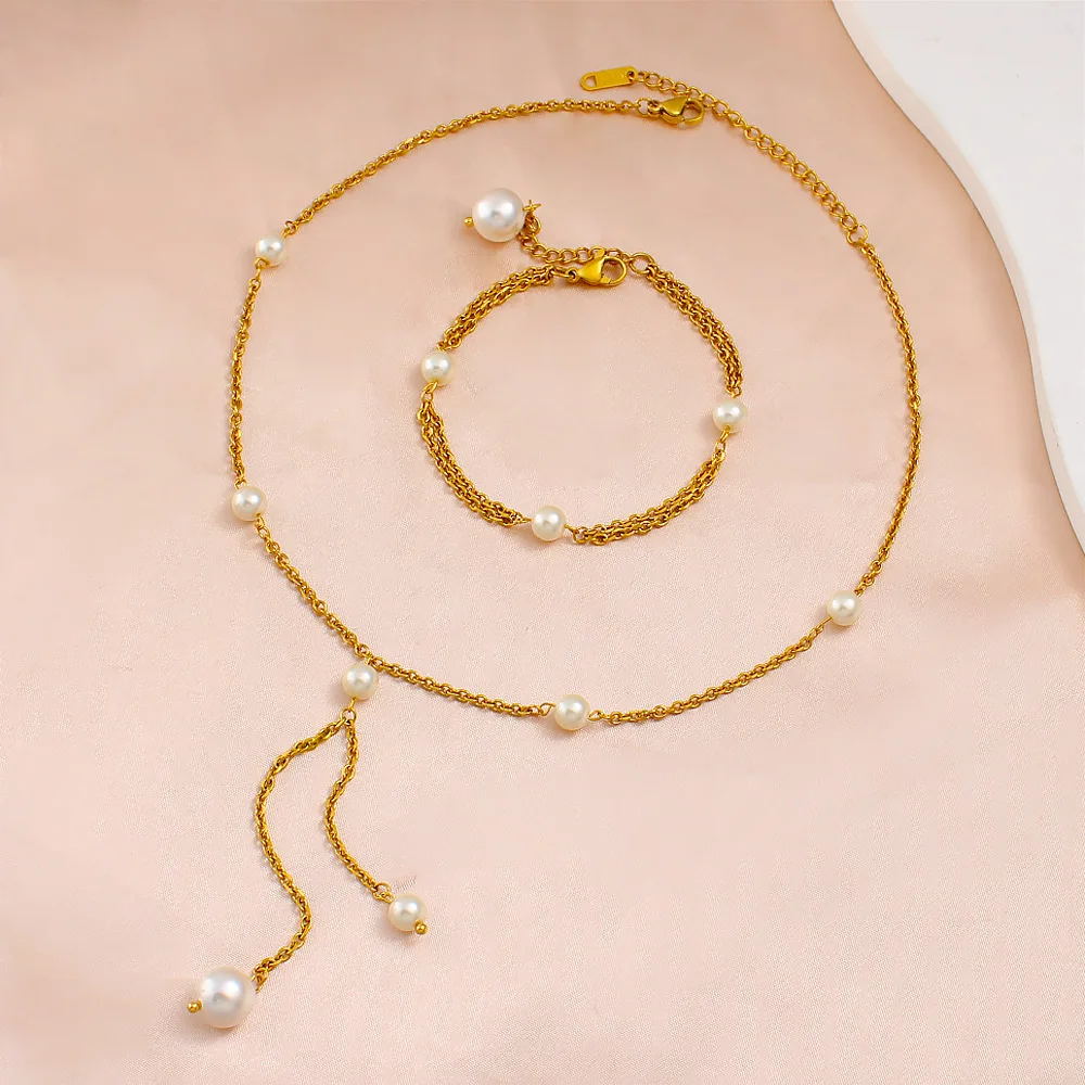 DIY accessories Long pendant autumn and winter sweater chain bracelet fashion antique stainless steel DIY pearl necklace bracele