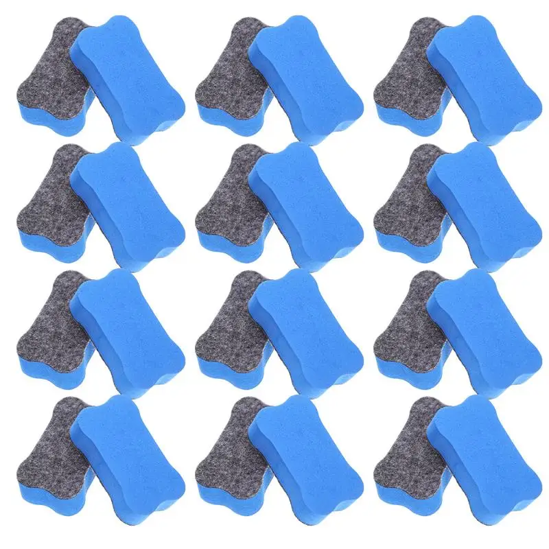 24 Pcs Dry Erase Erasers Whiteboard Erasers EVA Felt Cloth Erasers Bone-shaped Whiteboard Erasers