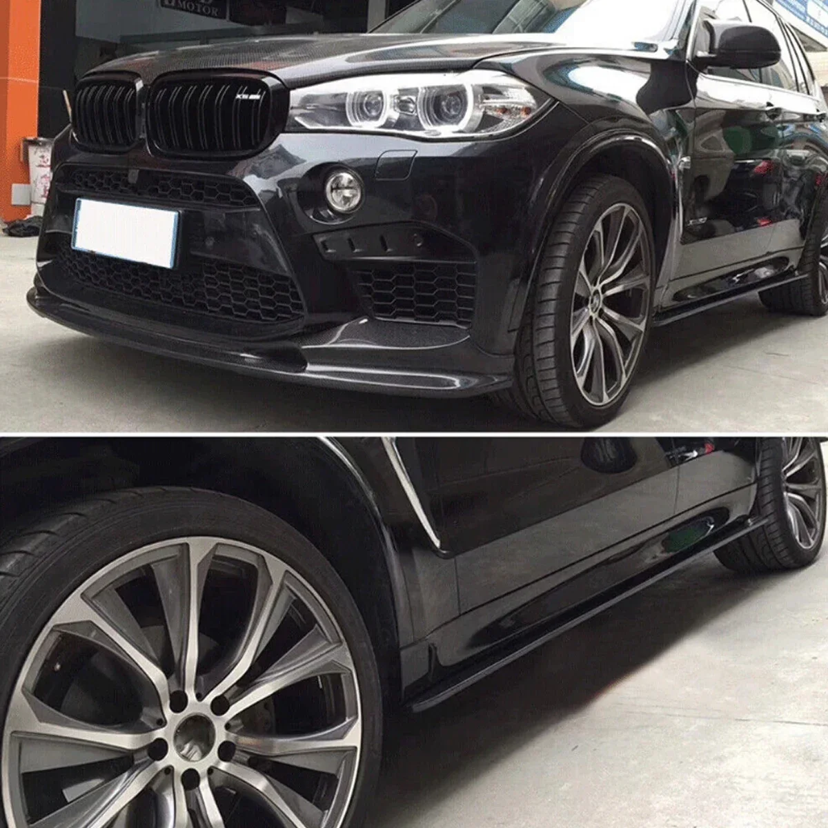 2 قطعة لمعان أسود/ألياف الكربون MP نمط الجانب تنورة تمديد لسيارات BMW F15 X5 F85 X5M F16 X6 F86 X6 M