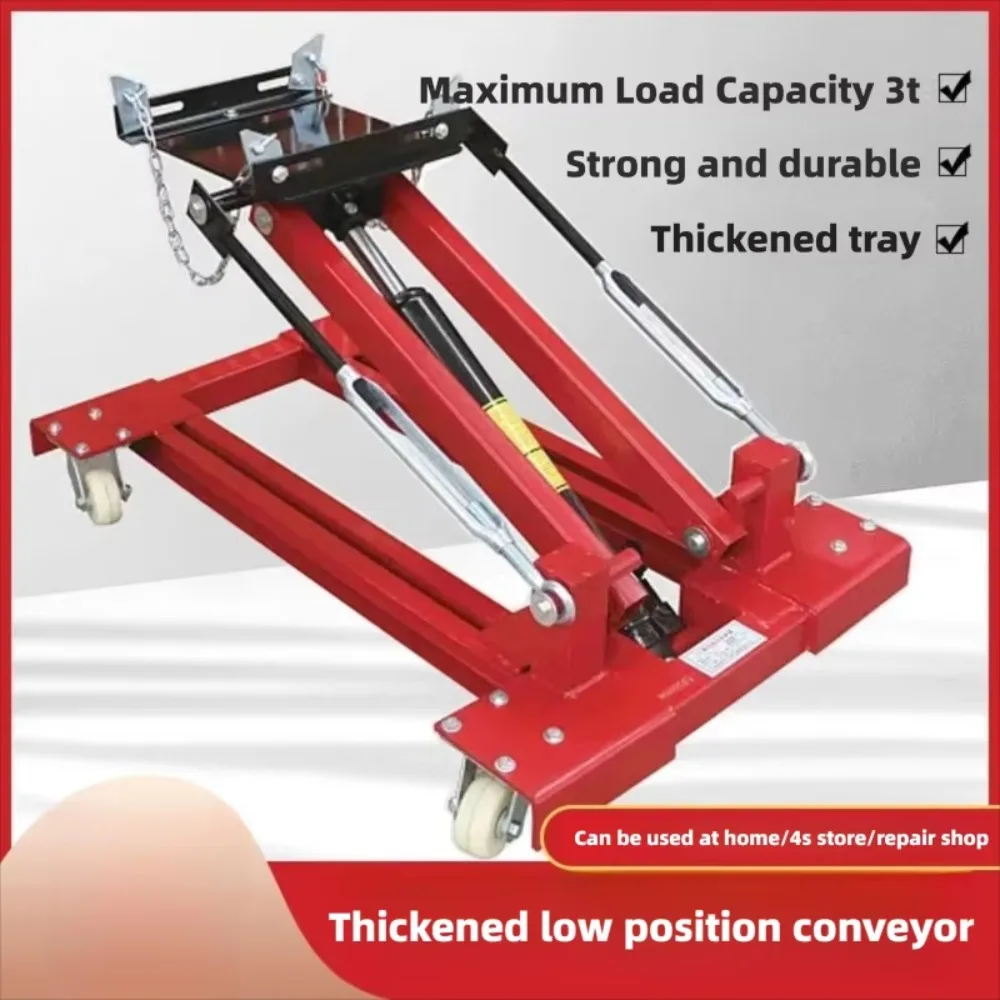 Low Position Transporter Hydraulic Transmission Jack Gearbox Bracket Support Engine Tray Heavy Duty Truck Auto Repair Tool