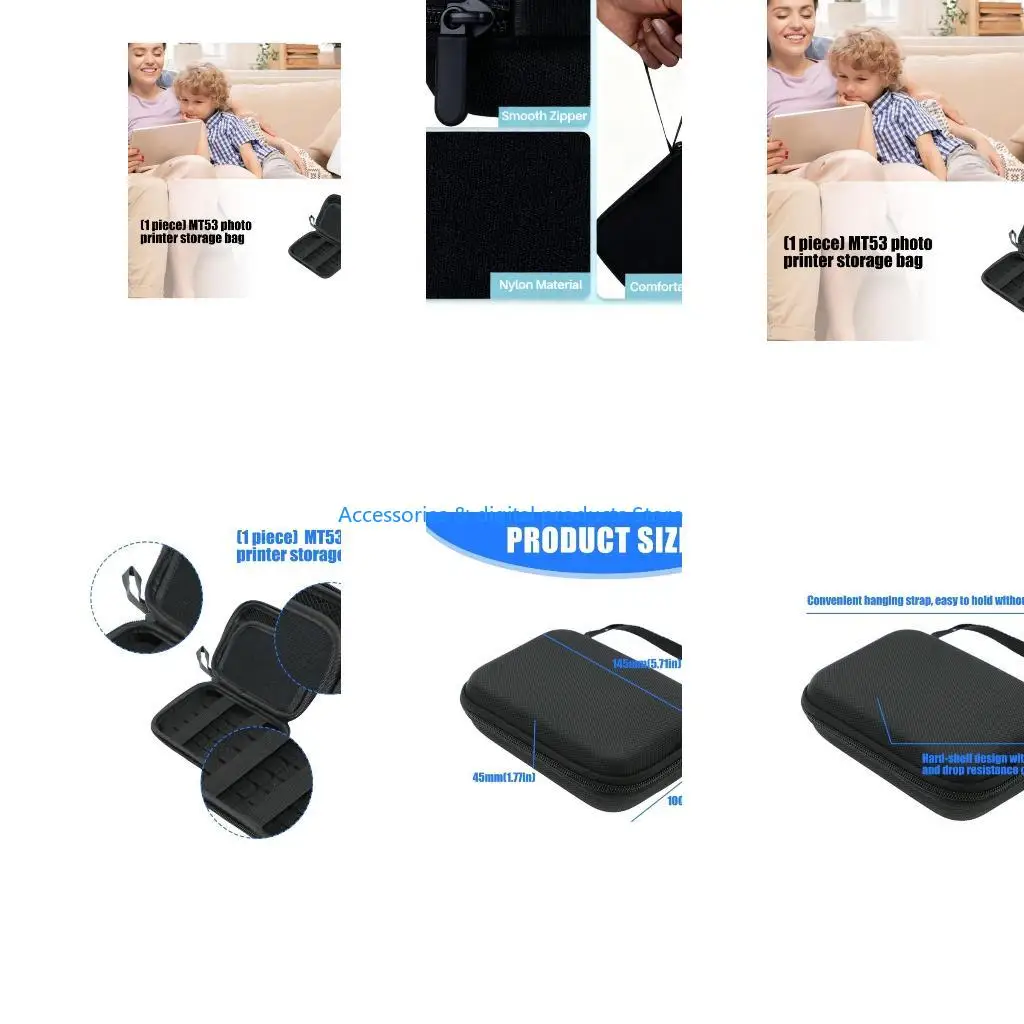 77JD Compact Travel Bag for MT53 Photo Printers Providing Shock Absorption