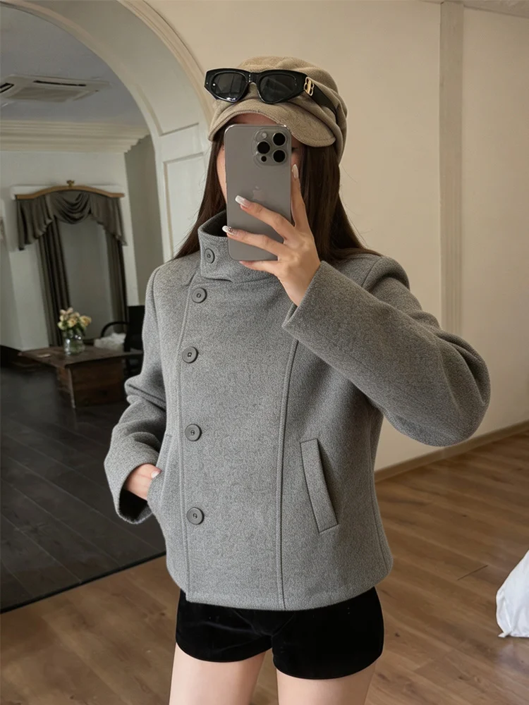 Winter Einfarbiger Damen Streetwear Rollkragenmantel Y2K Hip-Hop Retro Harajuku Niedlich Lässig Modisch Vielseitig Neue Damen Oberteile – Detail 9